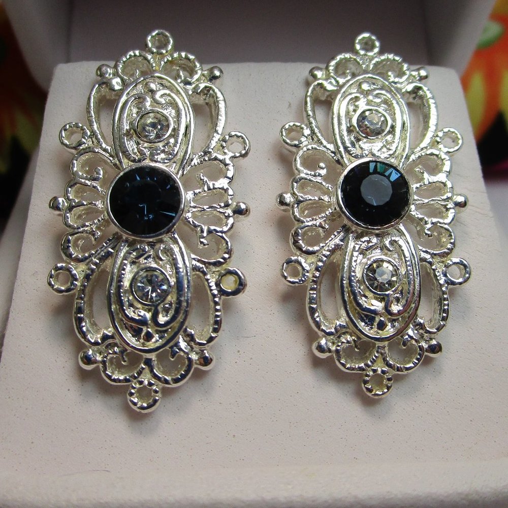 💎Host Pick💎 Victorian Style Post Dangle Silver Tone Earrings